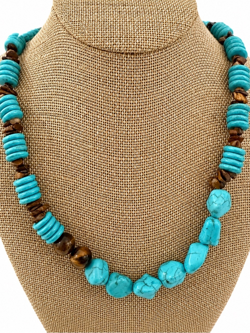 Boho Statement Turquoise Howlite Gemstone - Picture 3 of 4